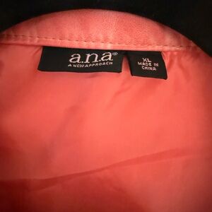 Faux leather coral color biker style jacket size xl